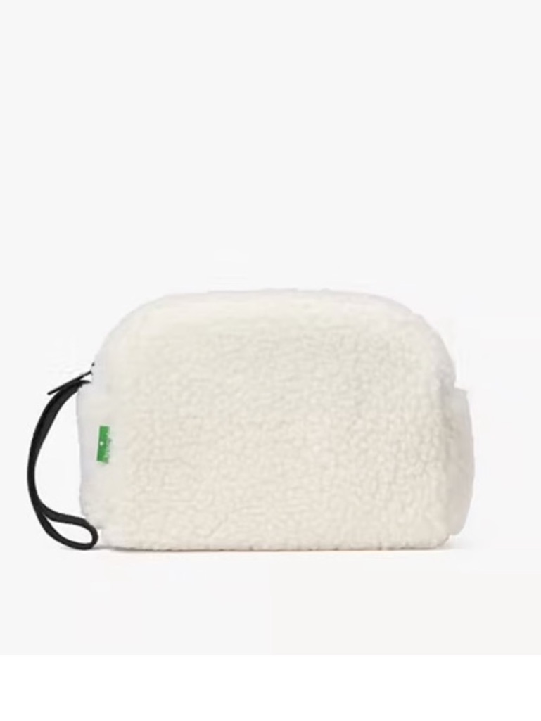 Kate Spade Sherpa Soft,Faux Shearling Wristlet Clutch - White- Nwt